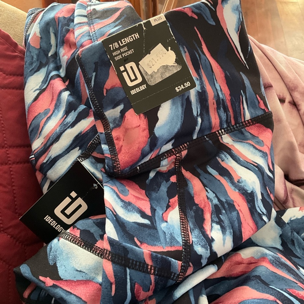 IDEOLOGY Plus Size Painterly Black Printed 7/8 Length Leggings Size 3X NWT - Picture 10 of 14